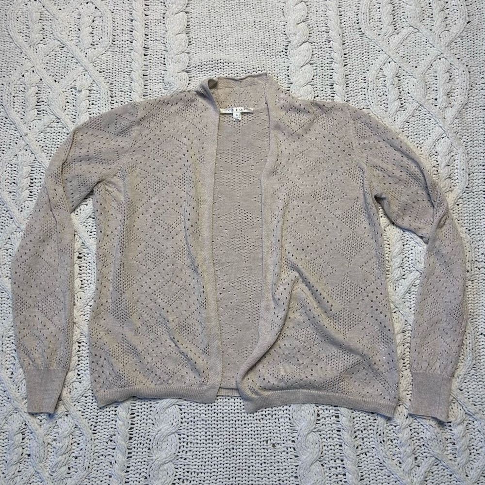 Cyrus Open Work Cardigan - Tan / S